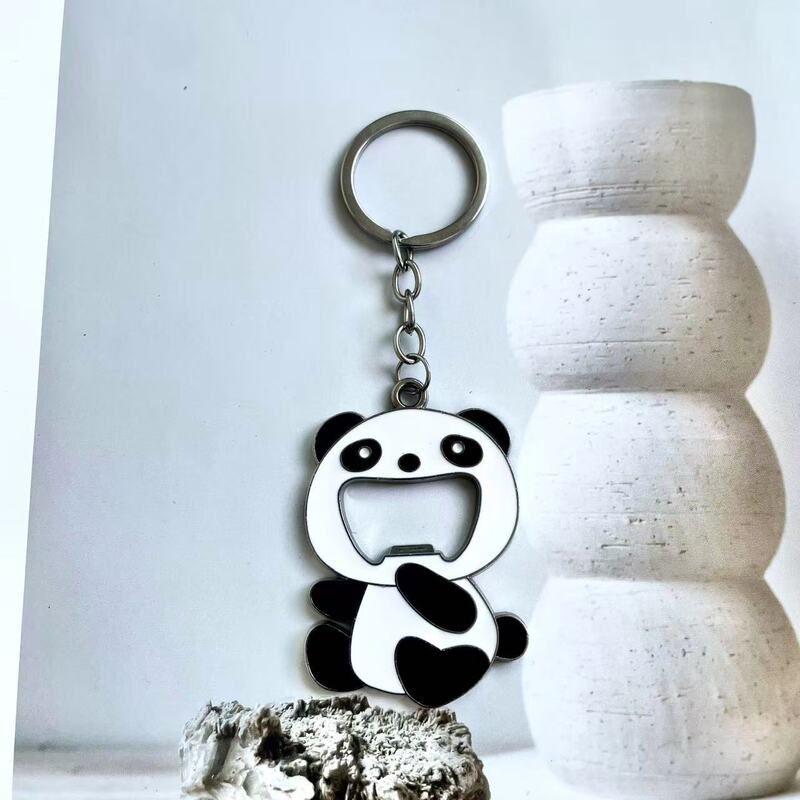 Panda Bottle Opener Creative Personalized Cartoon Zinc Alloy Keychain Factory Direct Sale Gift Fridge Magnet Business Gift