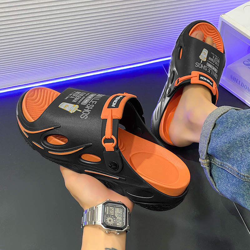 Verano de dos colores de dedos abiertos ventilados un hombre al aire libre casa dos zapatillas de playa zapatillas frías