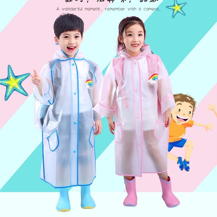儿童雨衣 无味EVA书包位 学生雨衣 柔软轻便 加大加厚 一件代发|ms