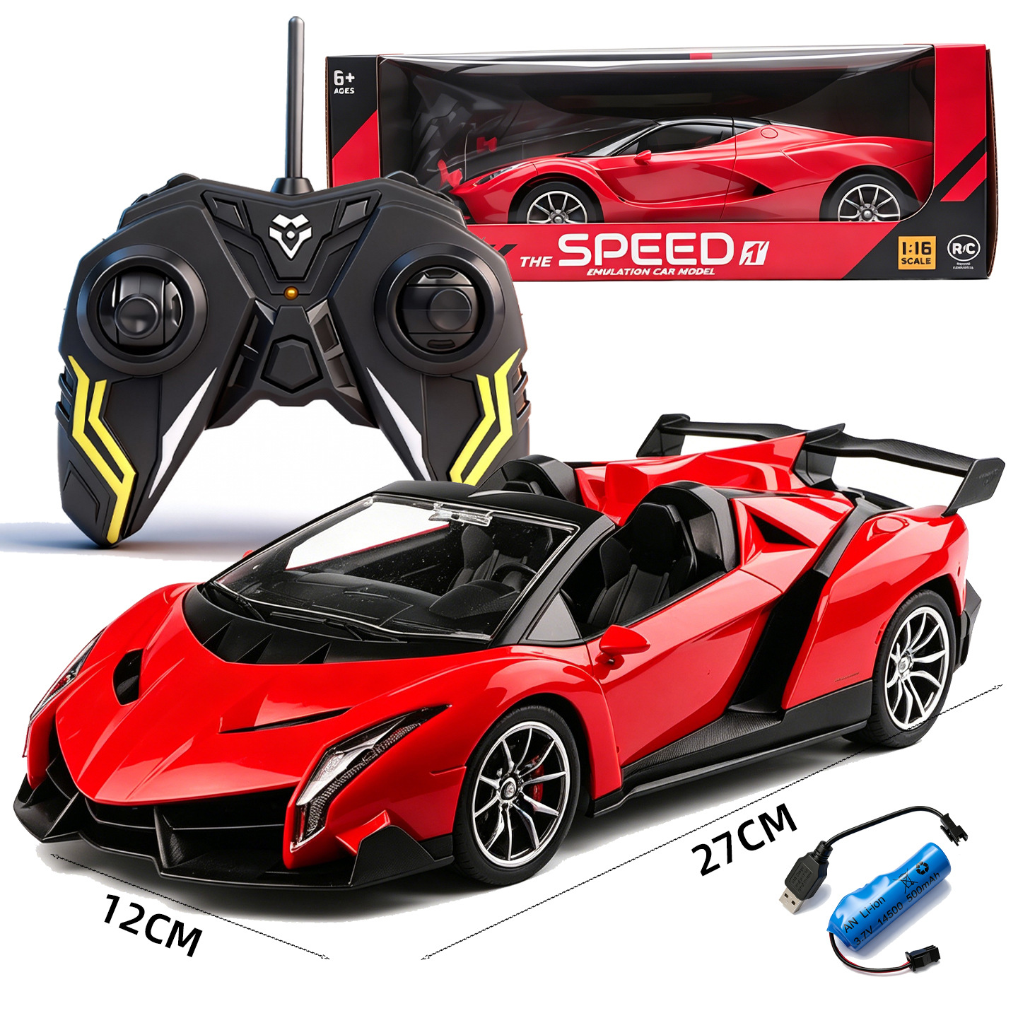 Racing car for boys, realistic minifigure, toy car, high speed remote control car, scale 1:16 4