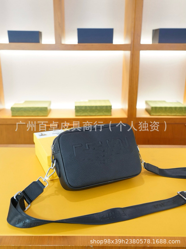 F Di Men's Camera Bag Genuine Cowhide Leather Crossbody Bag Trendy Men's Fashion Cross-Border Commuting Fashion F Di Men's Camera Bag Genuine Cowhide Leather Crossbody Bag Trendy Men's Fashion Cross-Border Commuting Fashion