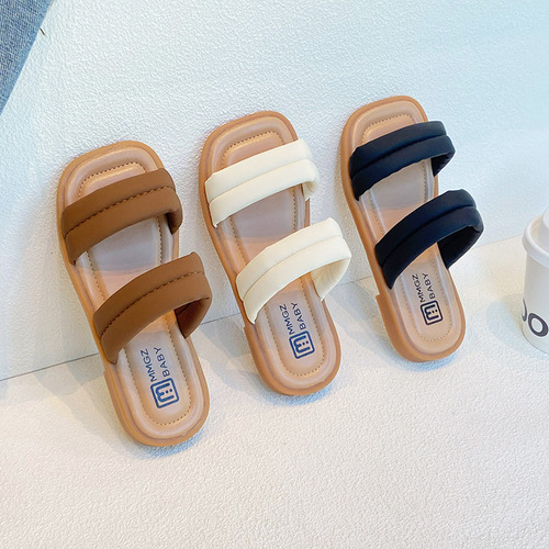  new summer Korean style little girls soft-soled slippers, fashionable and trendy outdoor slippers for children and middle-aged children on campus
