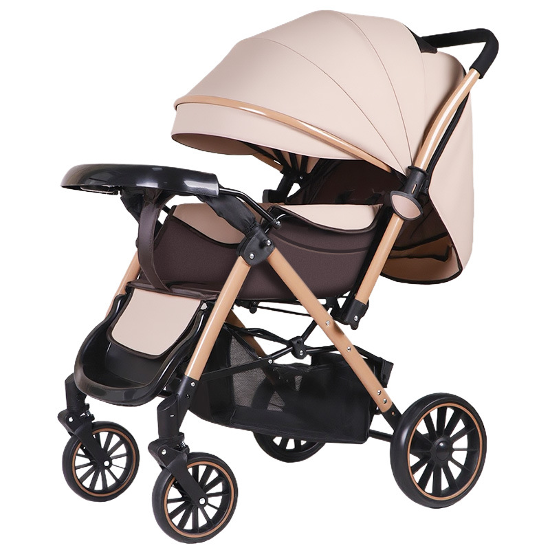 alto paisaje cochecito para bebés se puede sentar y acostarse ligero plegable paraguas para bebés cuatro ruedas antichoque cochecito para bebés ruedas grandes cochecito para niños