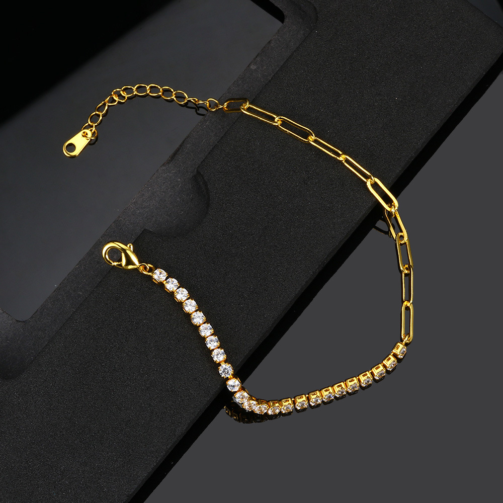 6g Weight Zircon Inlay Material Bracelets, Earrings, Necklace Classification Jewelry Set Quantity Daily, Shopping Occasion Copper Material Geometric Pattern Women's Gender Plating, Inlay Design Elegant Style Elegant Lady Geometric Copper Zircon Bracelets Earrings Necklace In Bulk 8
