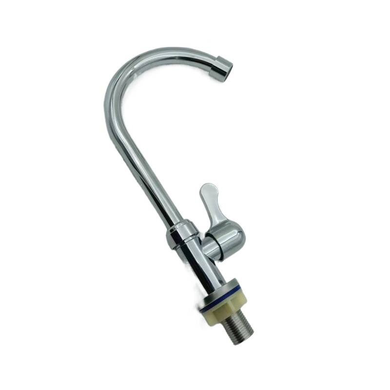 Grifo de Cocina para Agua Fría de 4 Puntos un Solo Agujero de Plástico con Válvula de Cerámica