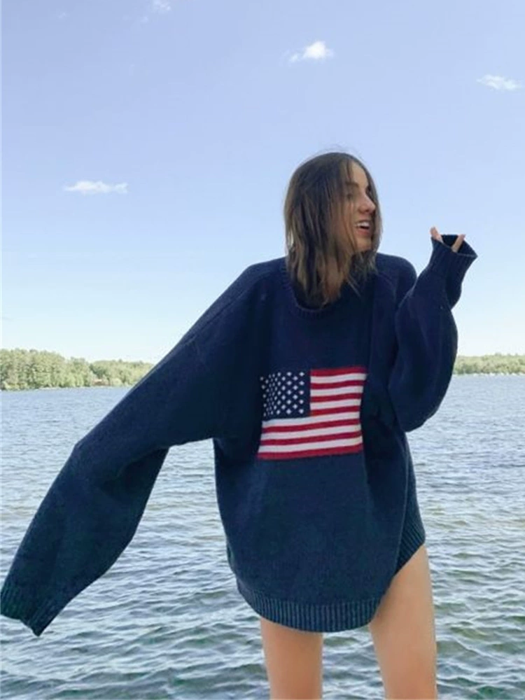 Свитер в крупную вязку oversized unisex 2023, длинные рукава, свободный крой
