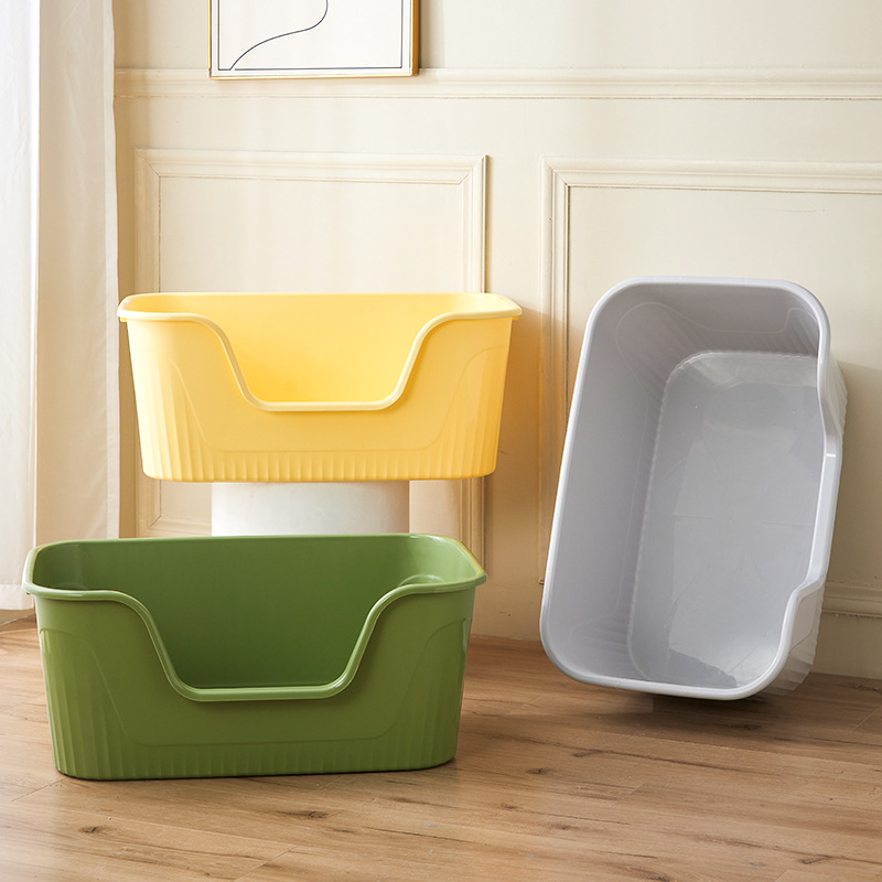 Fábrica nueva caja de arena para gatos completamente cerrada de gran tamaño gigante gato inodoro abierto a prueba de salpicaduras caja de arena para gatos