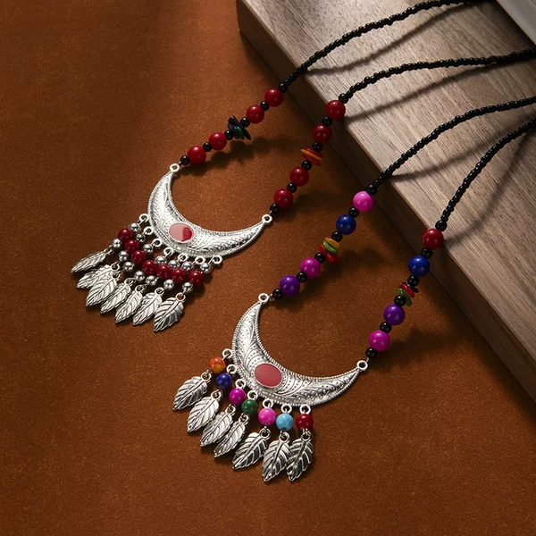 Vintage Ethnic Style Turquoise Tassel Forehead Chain Women's Bohemian Headwear Colorful Headwear Exotic Eyebrow Drop