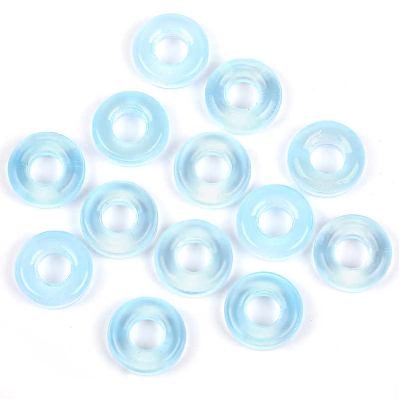 Accesorios de la joyería DIY 10mm círculo colorido anillo de ejecución de cristal agujero grande perlas de vidrio pulsera espaciador perlas sueltas al por mayor