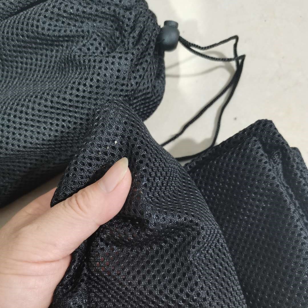En stock de alta calidad negro de malla con cordón bolsillo de malla bolsa de almacenamiento equipo deportivo bolsa de golf