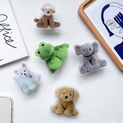 卡通可愛狗狗手機支架背貼氣墊囊小青蛙指環扣ins風簡約穩固便攜