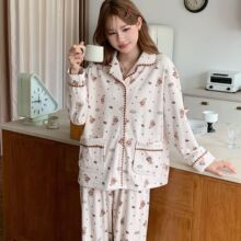 1206澳绒卡通印花睡衣女秋冬新款长袖长裤脚甜美可爱可外穿家居服