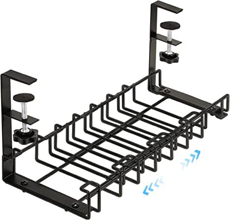 Ranura de almacenamiento de alambre de estilo de estiramiento debajo de la Mesa rack de almacenamiento de alambre colgante inferior ranura de alambre desmontaje fila de alambre rack de almacenamiento