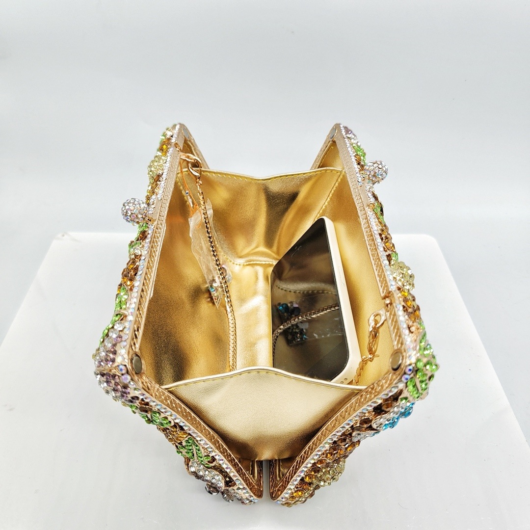 * Cross-border nuevo hueco flor con diamantes bolsa de cena ropa de fiesta bolsa de mano de mujer Crystal Clutch