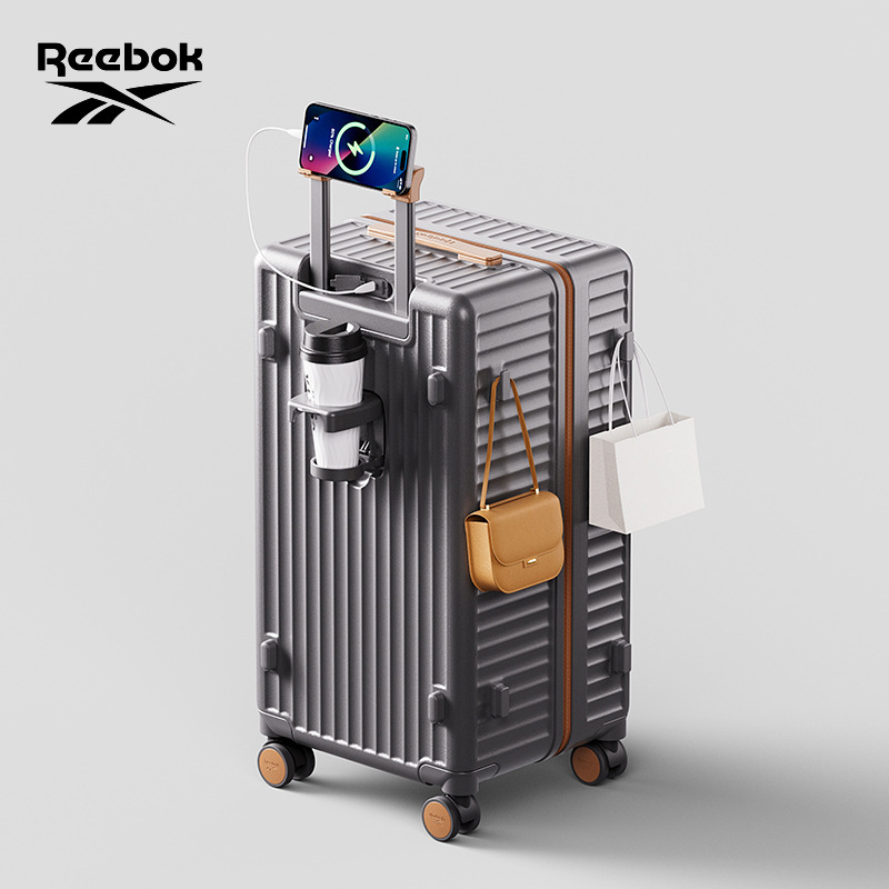 Reebok锐步大容量行李箱PC女拉杆箱杯架登机旅行密码箱男皮箱子20|undefined