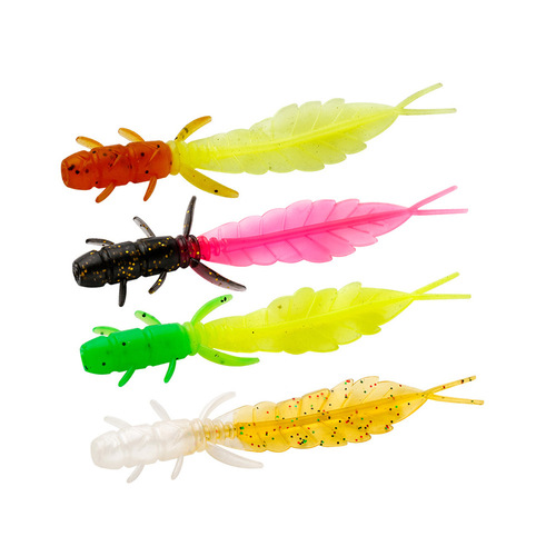 5cm/7.5cm Lure Root Fishing Soft Bait Front and Back Color Soft Bait Mini Soft Worm Straight Tail Lure Fake Bait Bulk 