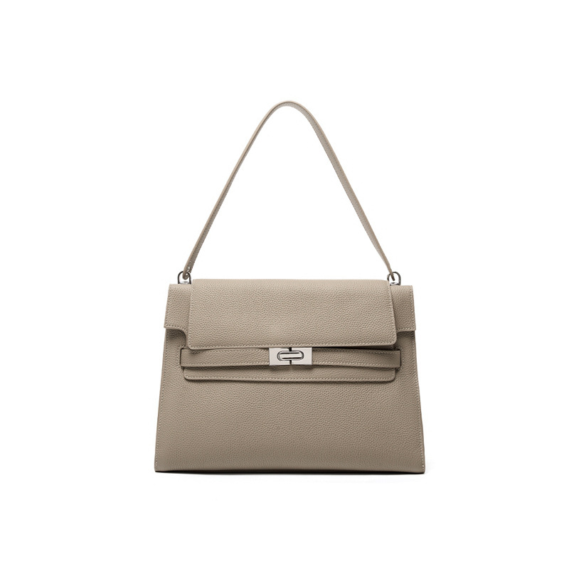 Luxury Genuine Leather Underarm Bag For Women Retro Suede Cowhide Commuter High-End Large Capacity Shoulder Tote Bag - Thumbnail 5