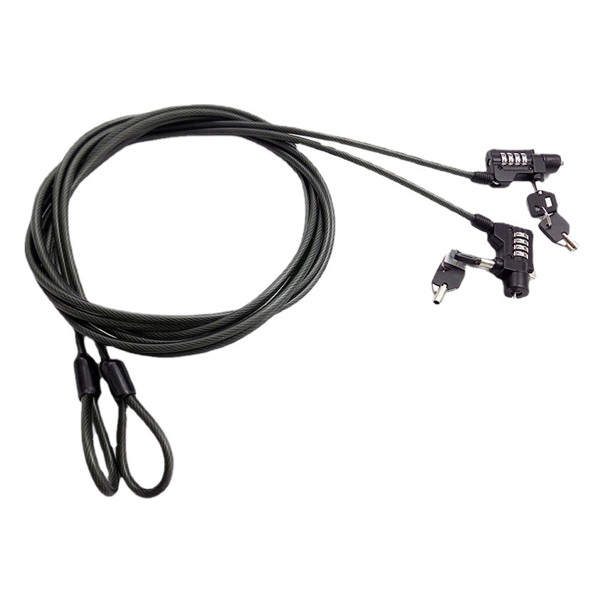 Candado antirrobo para portátil tipo cable de acero con llave, candado para llavero, candado mecánico de combinación de 4 dígitos, suministro directo de fábrica