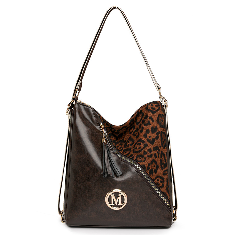 Lujo ligero, nicho, textura de alta calidad, bolso de alta capacidad, moda femenina, estampado de leopardo, bolso de hombro multifuncional al por mayor