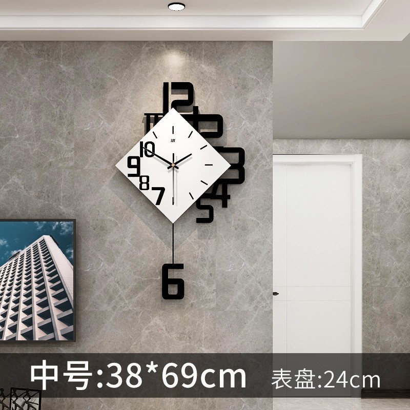 新款挂钟客厅高级感现代简约家用装饰时钟免打孔创意静音钟表挂墙|undefined