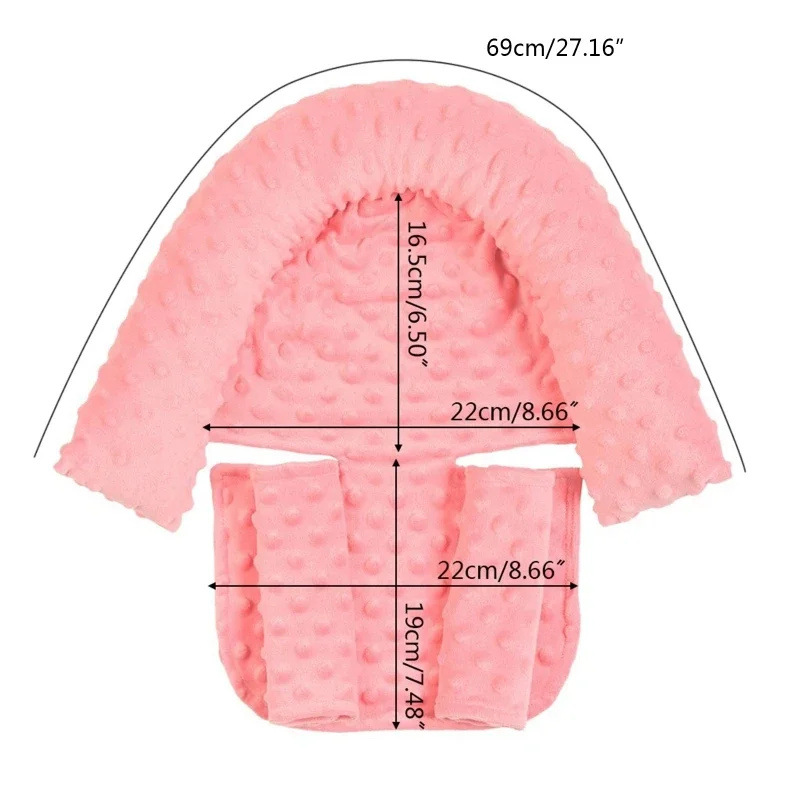 外贸跨境婴儿定型枕带保护套9色超柔汽车儿童安全座椅防护套装枕