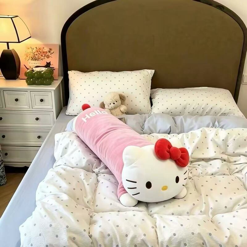Hello Kitty long plush pillow cartoon doll, bed cushion for sleeping, leg-hugging pillow, cute plush toy Hello Kitty long plush pillow cartoon doll, bed cushion for sleeping, leg-hugging pillow, cute plush toy