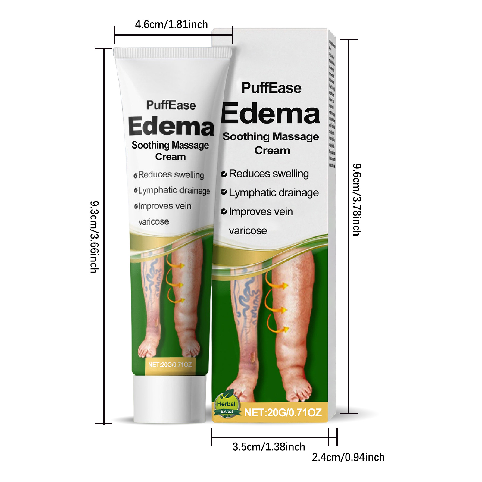 Varicose Vein Ease Paste Spider Leg Soreness Recovery Vasculitis Improve Blood Circulation Hydration Swelling Edema Relief Cream