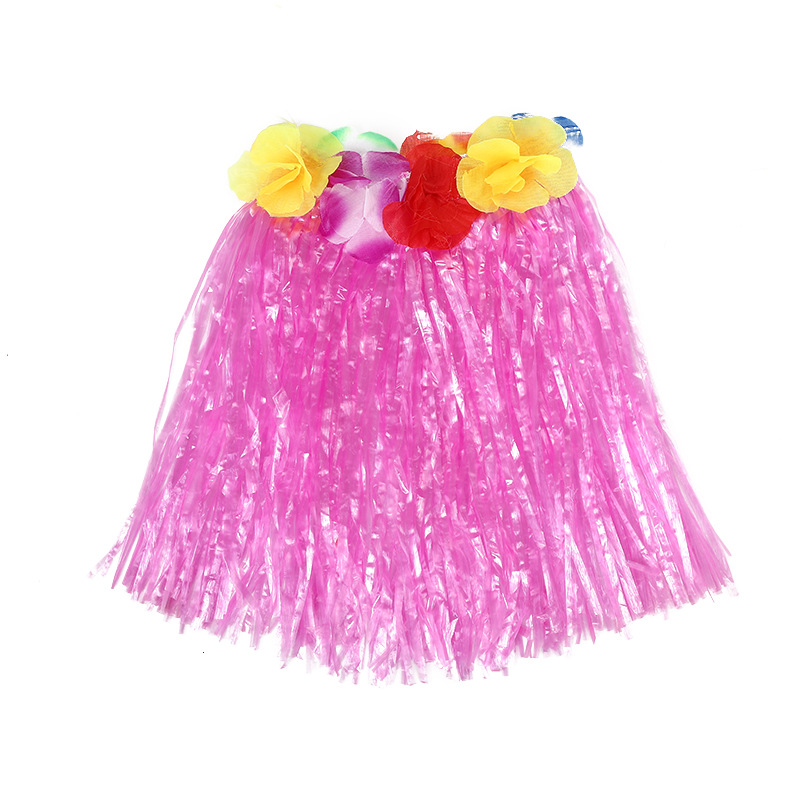 Fábrica al por mayor de hierba hawaiana falda cintura elástica niños adultos rendimiento vestir falda de hierba guirnalda sujetador