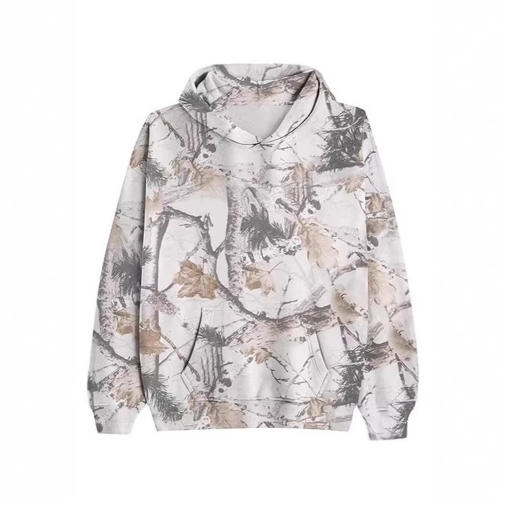 2025 European and American Cross-Border Amazon Autum New Women's Fashion 3D Digital Printing Camouflage Maple Leaf Sweatshirt Jacket