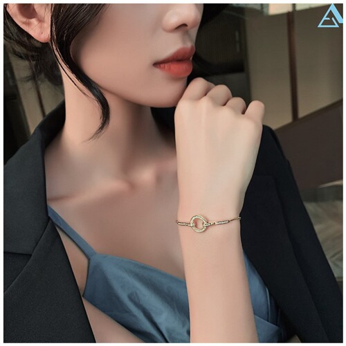 South Korea's Dongdaemun Light Luxury Geometric Activity Ring Bracelet Women's Ins Niche Design Simple and Versatile Student Accessories