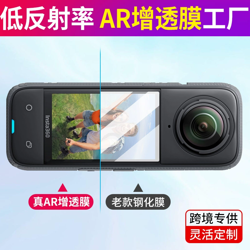 Защитная антибликовая пленка для Shadow Stone Insta360 X5 экшн-камеры (AR), комплект из 4 штук