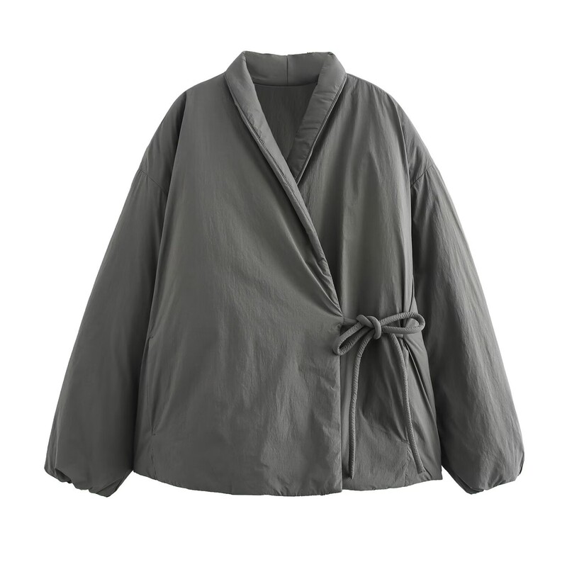 European and American Style Amazon Aliexpress Popular Fashion Trend Versatile Three-Color Double-Breasted Kimono-Style Casual Cotton Jacket