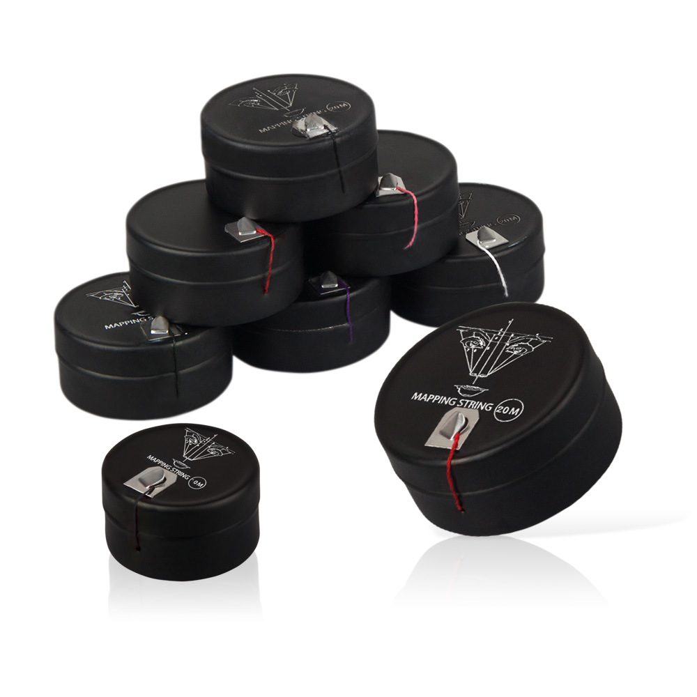 Pre-made ink mapping string ruler (canned, containing ink)