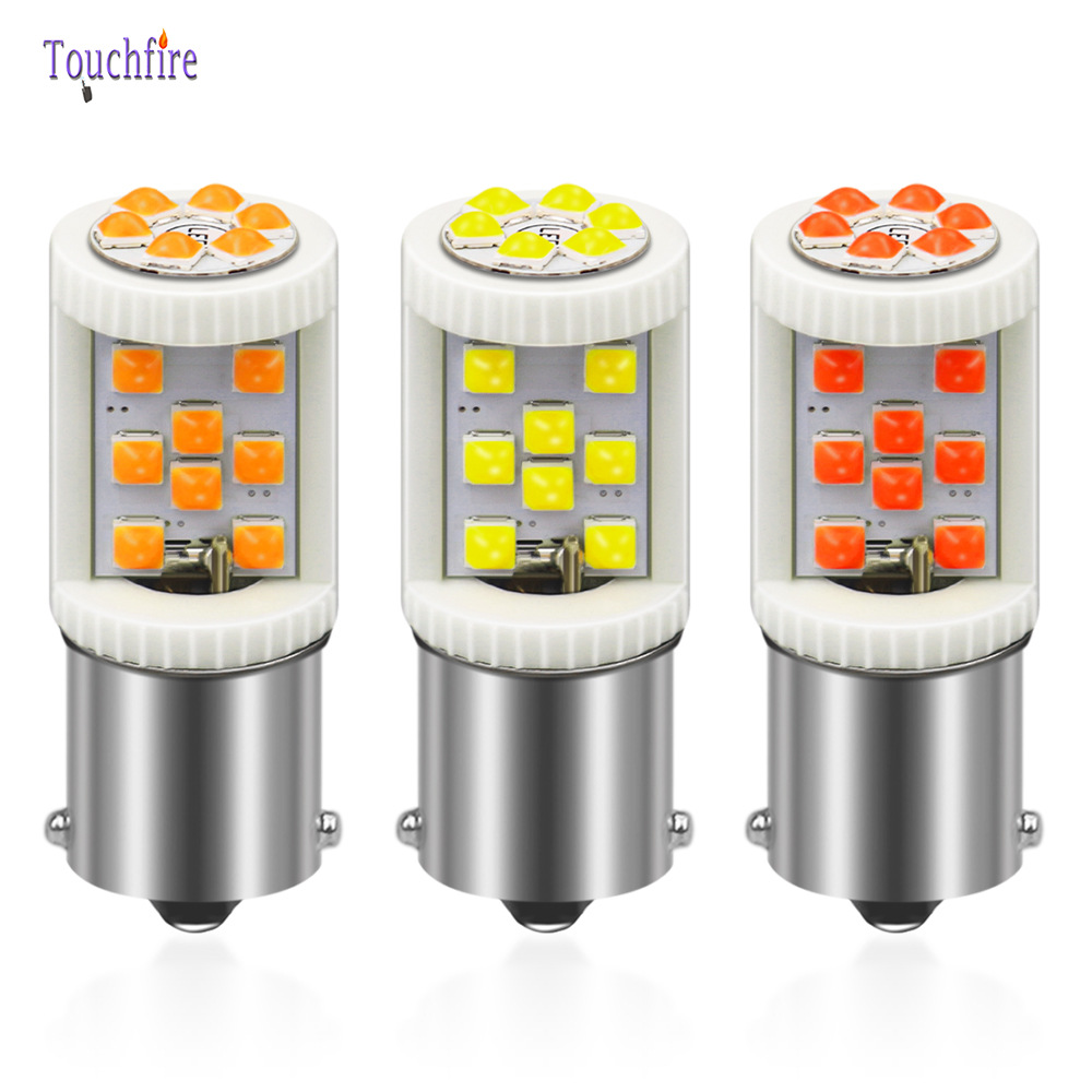 跨境专供高亮解码汽车LED 陶瓷倒车灯1156 1157 3030 22SMD带透镜