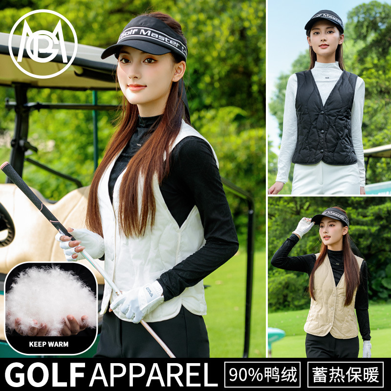 Pgm Golf Women's Autumn and Winter Women's down Vest Warm Duck down Sports Clothing Jacket Clothes Suit