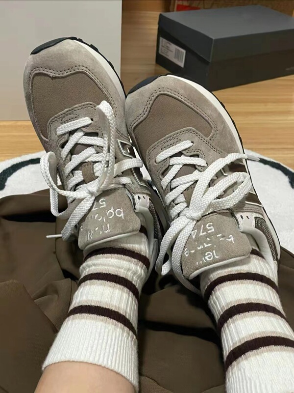 Putian shoes nb574 milk tea mocha brown iron brown women's shoes lovers casual jogging shoes fitness sports men