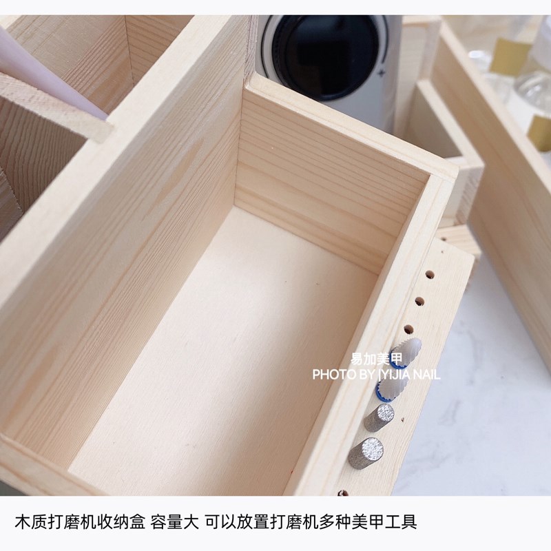 Máquina de pulido de uñas caja de almacenamiento de doble capa estilo simple registro titular de la pluma tienda de uñas herramientas especiales nuevo (tamaño pequeño)