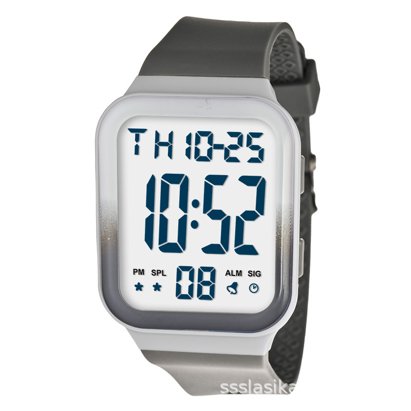 【Source Factory】Cross-Border Hot-Selling Square Sports Watch for Teenagers, Unisex, Waterproof, Multifunctional Electronic Watch