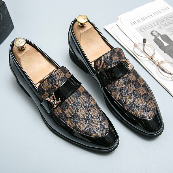 Giày lười nam da PU mũi tròn, đế cao 2,5 cm, kiểu công sở và thường ngày — 3329 Gót vuông (phiên bản tăng chiều cao), 3329 Ngôi sao năm cánh (Phiên bản nâng cao), 3329 ngôi sao năm cánh, 6971 màu đen