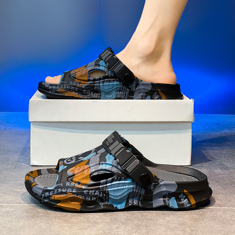 2025 nuevas zapatillas de verano para hombres, sentido de la mierda, conducción antideslizante, doble uso, sandalias deportivas de playa de gran tamaño 4546