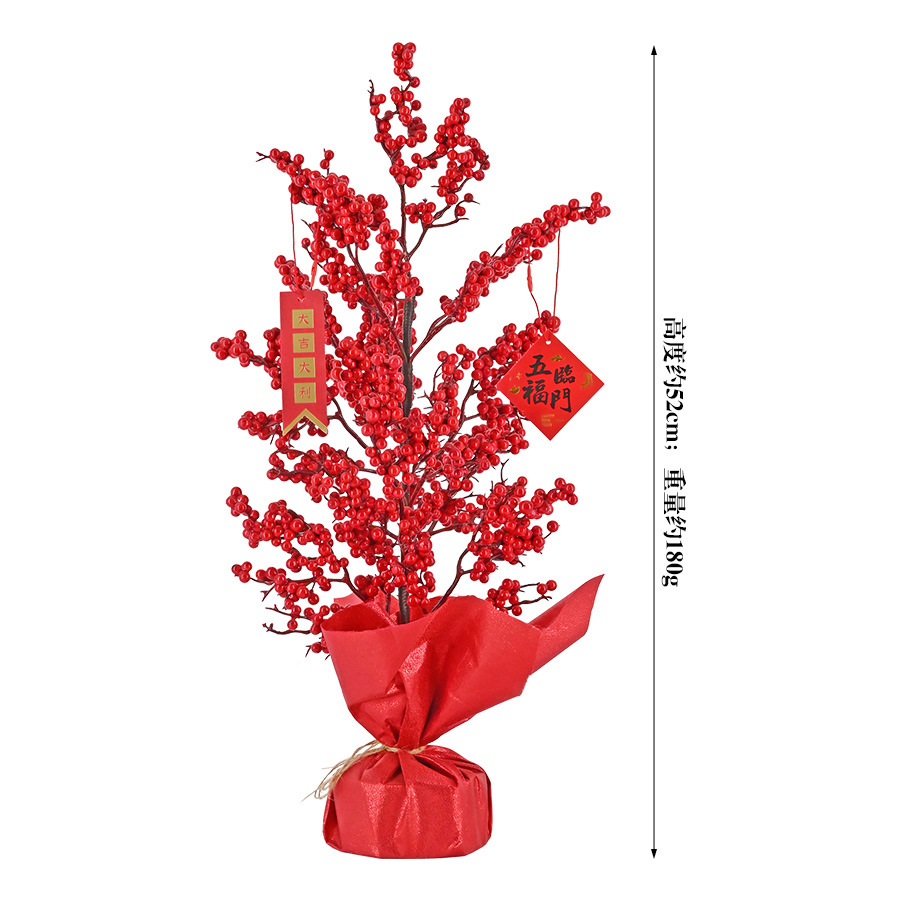 Festival de Primavera de Víspera de Año Nuevo flor artificial fortuna árbol olla Año Nuevo hogar sala de estar decoraciones festivas accesorios de tiro de la boda