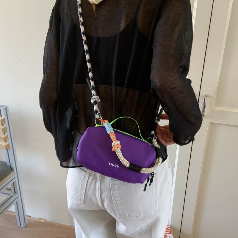 Bolso de moda coreano 2025 verano nuevo bolso femenino letras casuales bolso de hombro bolso de mensajero de lona simple marea
