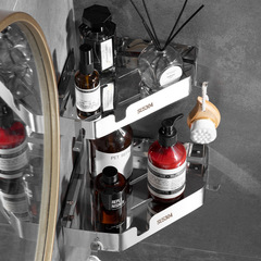 Bathroom punch-free triangle storage rack for draining shampoo and shower gel storage rack stainless steel corner rack