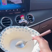 复古风日式蓝色小碎花陶瓷椭圆食品深口沙拉碗陶瓷水果点心酸奶碗