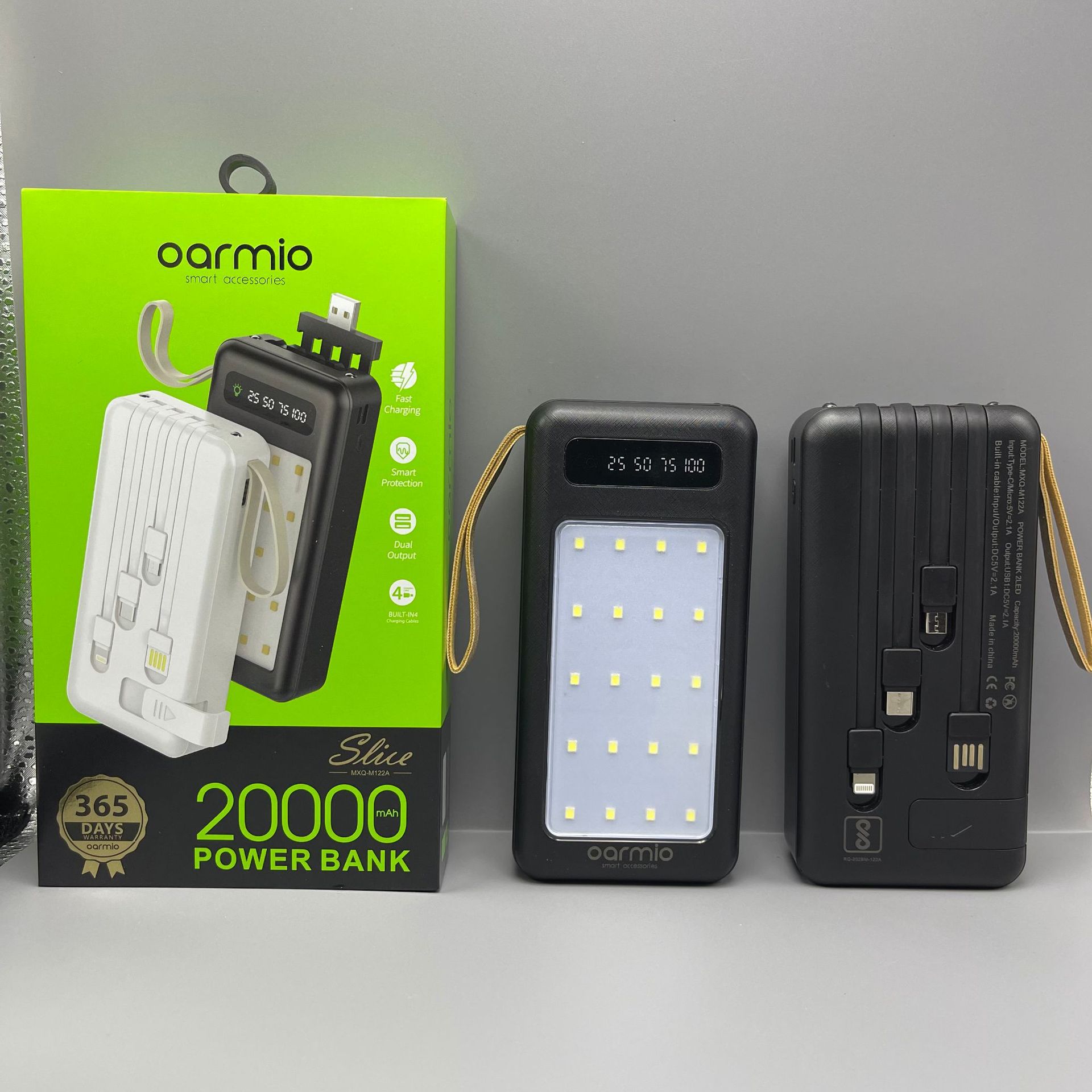 oarmio露营灯便携移动电源20000毫安实标大容量自带四线充电宝