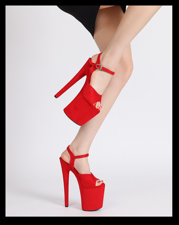 Sandal cao gót nữ quai ngang mũi nhọn gót siêu cao — Màu hồng, Màu mơ, Màu tím, Màu đen chi tiết 9