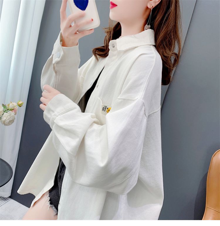 2023新款衬衫女长袖春秋季宽松甜美学院风显瘦透气过臀下半身失踪详情15
