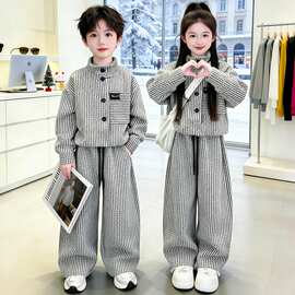 【原版面料】两件套男女童套装中大童衣服儿童装春秋季帅气时髦外