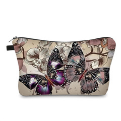 Cross-border new product butterfly design 3D digital printing portable travel storage toiletry bag small size makeup pouch