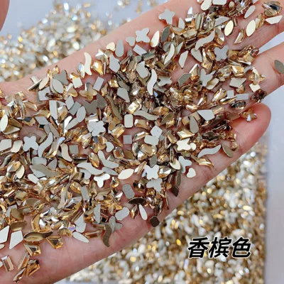 Maillard Flat Shaped Diamond Net | Dırnaq bəzəkləri - 200-champagne-small-flat-diamonds